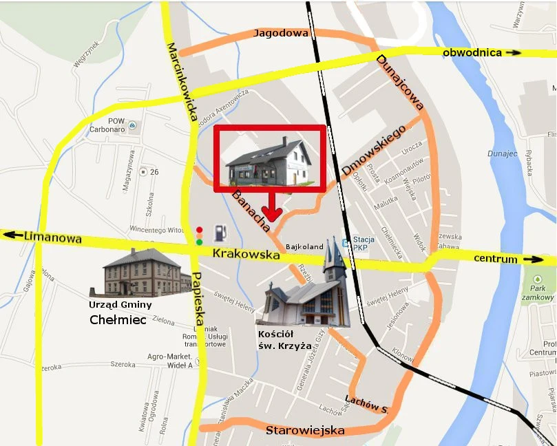 Mapa dojazdu do Tęczowego Ogrodu